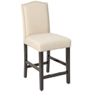 2 Pcs Fabric Nail Head Counter Height Dining Side Chairs Set