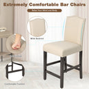 2 Pcs Fabric Nail Head Counter Height Dining Side Chairs Set