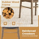 Fabric Upholstered Kitchen Armless Dining Chairs with Rubber Wood Frame Set of 2-Oak