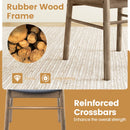 Fabric Upholstered Kitchen Armless Dining Chairs with Rubber Wood Frame Set of 4-Oak
