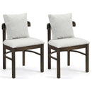 Fabric Upholstered Wood Dining Chairs Set of 2 with Removable Pillow