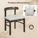 Fabric Upholstered Wood Dining Chairs Set of 2 with Removable Pillow