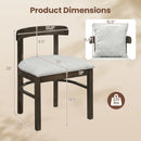 Fabric Upholstered Wood Dining Chairs Set of 2 with Removable Pillow