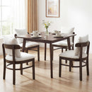 Fabric Upholstered Wood Dining Chairs Set of 2 with Removable Pillow