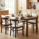 Fabric Upholstered Wood Dining Chairs Set of 2 with Removable Pillow