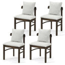 Fabric Upholstered Wood Dining Chairs Set of 4 with Removable Pillow
