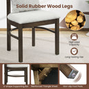 Fabric Upholstered Wood Dining Chairs Set of 4 with Removable Pillow
