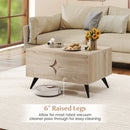 Farmhouse Accent Modern Coffee Table with Storage for Living Room Bedroom-Natural