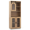 Farmhouse Bathroom Floor Cabinet with Sliding Barn Door