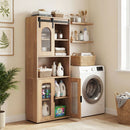 Farmhouse Bathroom Floor Cabinet with Sliding Barn Door