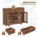 Farmhouse Buffet Sideboard 3-Door Kitchen Storage Cabinet with 2 Drawers