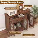 Farmhouse Buffet Sideboard 3-Door Kitchen Storage Cabinet with 2 Drawers