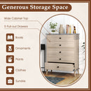 Farmhouse Chest Dresser of Drawers Tall Storage Organizer-Grey