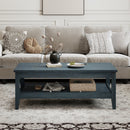 Farmhouse Coffee Table Rustic Cocktail Center Table with Thickened Tabletop
