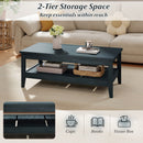Farmhouse Coffee Table Rustic Cocktail Center Table with Thickened Tabletop