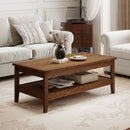 Farmhouse Coffee Table Rustic Cocktail Center Table with Thickened Tabletop