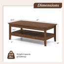 Farmhouse Coffee Table Rustic Cocktail Center Table with Thickened Tabletop