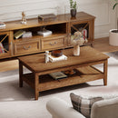 Farmhouse Coffee Table Rustic Cocktail Center Table with Thickened Tabletop