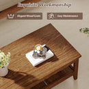 Farmhouse Coffee Table Rustic Cocktail Center Table with Thickened Tabletop