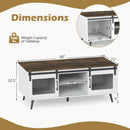 Farmhouse Coffee Table with Sliding Doors and Adjustable Shelf