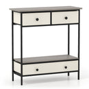 Farmhouse Console Table with Open Storage Shelf for Hallway-Gray