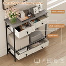 Farmhouse Console Table with Open Storage Shelf for Hallway-Gray