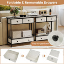 Farmhouse Console Table with Open Storage Shelf for Hallway-Gray