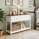 Console Table with 2 Drawers and Open Storage Shelf