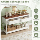 Console Table with 2 Drawers and Open Storage Shelf