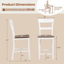 Farmhouse Dining Bar Stool Set of 2 with Solid Rubber Wood Frame
