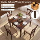 Farmhouse Dining Table for 4 People 35 Inches Square Kitchen Table