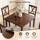 Farmhouse Dining Table for 4 People 35 Inches Square Kitchen Table