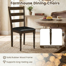 Upholstered Dining Chairs Set of 2 - Farmhouse Ladder Back