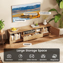Farmhouse Rustic TV Stand for TVs up to 80"-Natural