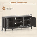 Farmhouse TV Stand for TVs up to 65 Inch Entertainment Center with 2 Storage Cabinets-Gray