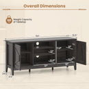 Farmhouse TV Stand for TVs up to 65 Inch Entertainment Center with 2 Storage Cabinets-Gray