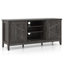 Farmhouse TV Stand for TVs up to 65 Inch Entertainment Center with 2 Storage Cabinets-Gray