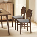 Farmhouse Upholstered Kitchen Chairs Set of 2 with Rubber Wood Frame