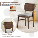 Farmhouse Upholstered Kitchen Chairs Set of 2 with Rubber Wood Frame