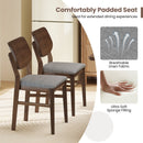 Farmhouse Upholstered Kitchen Chairs Set of 2 with Rubber Wood Frame