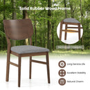 Farmhouse Upholstered Kitchen Chairs Set of 2 with Rubber Wood Frame