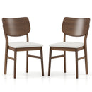 Farmhouse Upholstered Kitchen Chairs Set of 2 with Rubber Wood Frame