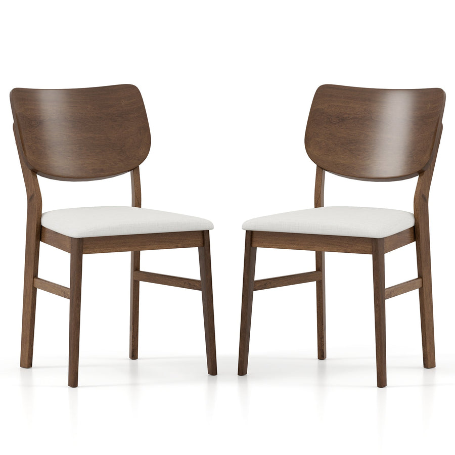 Farmhouse Upholstered Kitchen Chairs Set of 2 with Rubber Wood Frame