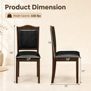 Faux Leather Dining Chairs Set of 2 - Walnut Finish