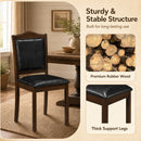 Faux Leather Dining Chairs Set of 2 - Walnut Finish