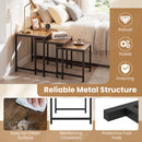 Nesting Tables Set of 3 with Faux Marble Top and Metal Frame
