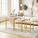 Nesting Tables Set of 3 with Faux Marble Top and Metal Frame