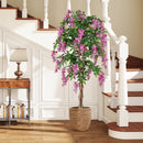 5.5 FT Faux Wisteria Plant in Nursery Pot with Blooming Flowers