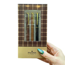 Favorite Memories 3 Piece Pen Set | Father's Day Dad Gift For Him | Set Of 3 Giftable Pens in Plaid Box | Refillable