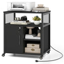 Mobile File Cabinet with Charging Station on Wheels
